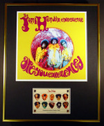JIMI HENDRIX (2)/ALBUM ART & GUITAR PICKS/FRAMED